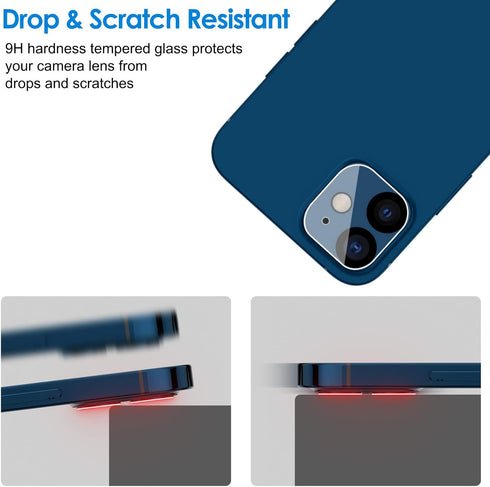 JETech 3-Pack Camera Lens Protector for iPhone 12 6.1", 9H Tempered Glass, HD Clear, Anti-Scratch, Case Friendly, Night