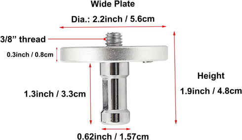 PHOCUS Camera Mounting Adapter, 3/8" Light Stand Adapter for Ballhead or Tripod Head to Clamp, Grip Head