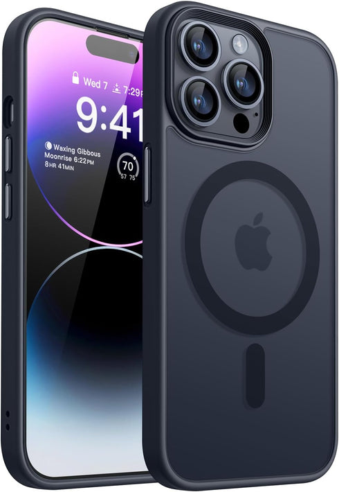CANSHN Magnetic iPhone 14 Pro Case, Compatible with MagSafe, Translucent Matte, Slim Thin Shockproof Bumper Cover, 6.1