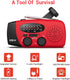 Esky Emergency Hand Crank Radio, 3 LED Flashlight, AM/FM/NOAA Portable Weather Radio, 2000mAh Power Bank
