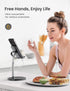 LISEN Adjustable Cell Phone Stand for Desk, Home Office Accessories for iPhone and Tablets 4-10in