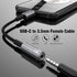 USB Type C to 3.5mm Female Headphone Jack Adapter