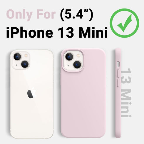 AOTESIER Shockproof Liquid Silicone Case for iPhone 13 Mini, Full Body Drop Protection 5.4 inch Slim Thin Cover, Ice