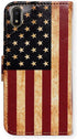 Galaxy A10e Case, Retro American Flag Flip Leather Wallet Cover with Credit Card Slot for Samsung Galaxy A10e