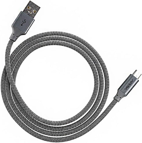 Ventev Chargesync Alloy Cable, USB A to Micro USB, 4ft, Steel Gray
