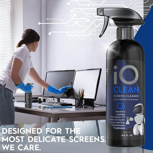 Screen Cleaner Spray (16oz+16oz), Large 32oz Kit for LCD LED TVs, Smartphones, Laptops, with Microfiber Cloths