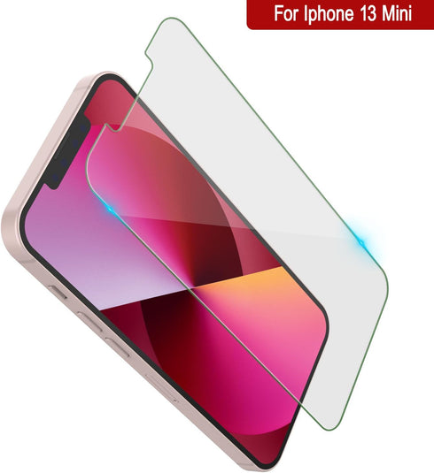 Punkcase Tempered Glass Screen Protector for iPhone 13 Mini, Universal Case Friendly 9H HD Armor Protection