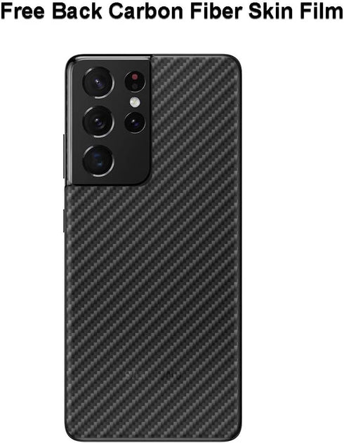 Ibywind Screen Protector for Samsung Galaxy S21 Ultra 5G 6.8" - 2Pcs Flexible TPU, Camera Lens & Back Carbon Fiber Film.