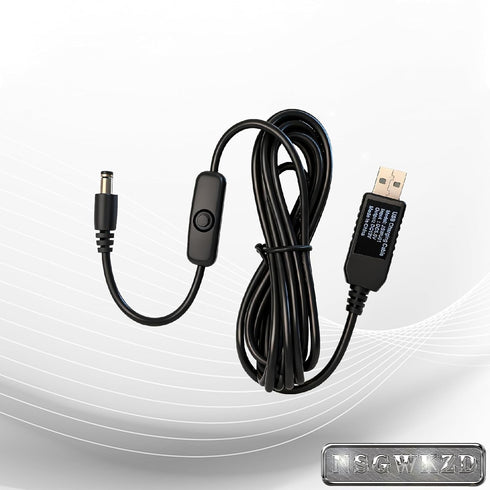 5V 12V 5.5mm 2.5mm 2.1mm USB to DC Voltage Step Up Converter Boost Cable for Powering Baby Car Camera, Dash Cam, GPS