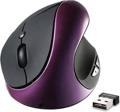 Ergonomic Vertical Mouse, Wireless 2.4G Rechargeable Optical Mouse with Adjustable DPI for Small Hands