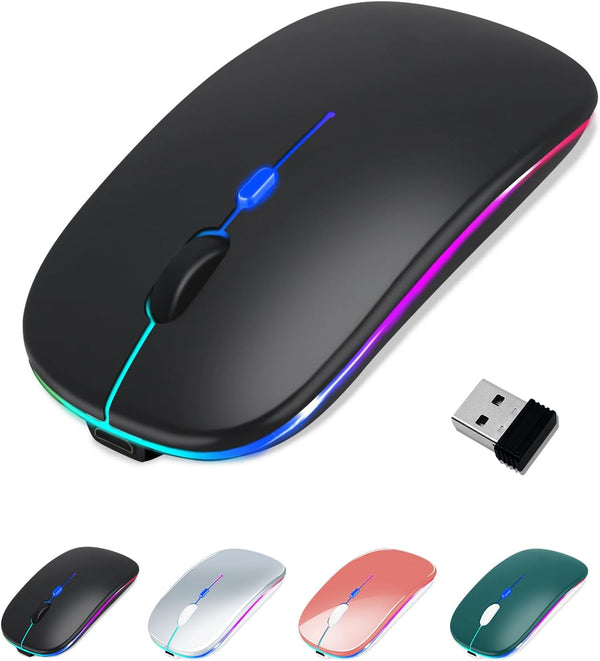 Wireless Bluetooth Mouse for iPad/MacBook Pro/Air/Laptop/PC, Rechargeable Silent Portable Slim Mouse for Surface