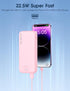 Portable Charger with Built-in Cable and AC Wall Plug, USB C Power Bank 12000mAh 22.5W Super Fast Charging for iPhone,