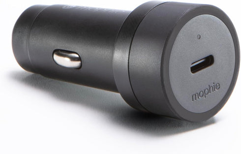 mophie 30W USB-C Car Charger, Eco-Friendly Fast Charging for Devices, LED Indicator, Universal AUX Compatibility