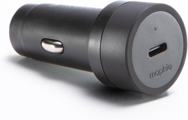 mophie 30W USB-C Car Charger, Eco-Friendly Fast Charging for Devices, LED Indicator, Universal AUX Compatibility