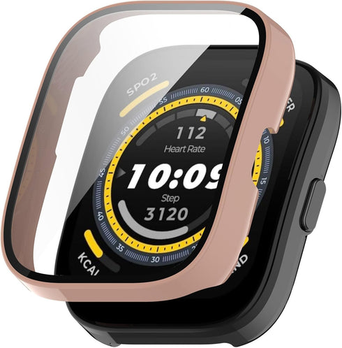 Protective Case Compatible for Amazfit Bip 5 Screen Protector, All-Around Case Tempered Glass Bumper Full Cover Shell Coverage Cases for Amazfit Bip5 Smartwatch Accessory (3 Pack C)