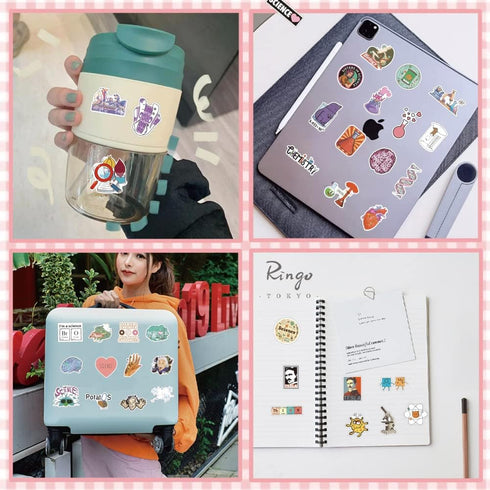 100Pcs Natural Sciences Stickers Pack, Physics, Chemistry, Biology Experiment Vinyl Stickers for Student Science