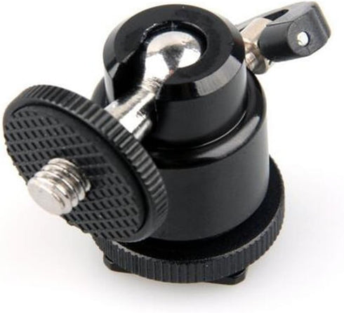Walway 360 1/4" Hot Shoe Mount Adapter, Degree Screw Swivel Mini Ball Head Cradle Adapter for DSLR