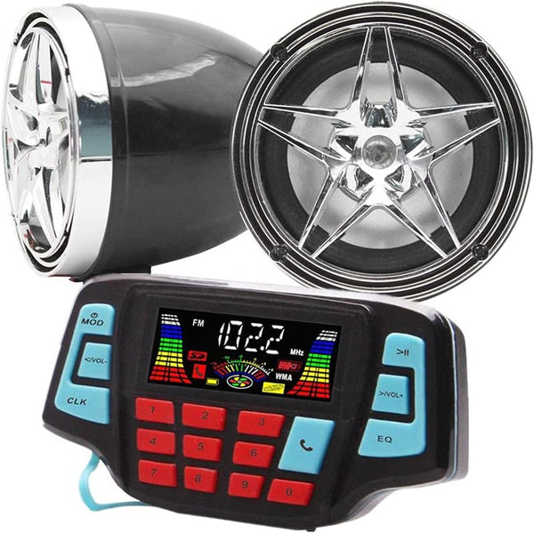 UTV ATV Bluetooth Amplifier Sound System, Hand-free Speakers FM USB Audio System with 12V Motorcycle Waterproof Speakers
