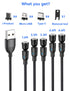 Magnetic Charging Cable (5Pack, 1.6/3.3/3.3/6.6/6.6ft), 360°&180° Rotating Magnetic USB C Charger Cable