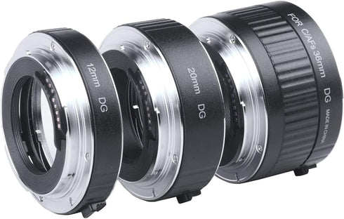 VILTROX DG-C Metal Mount Auto Focus Macro Extension Tube Set Adapter Ring (12mm+20mm+36mm) for Canon DSLR EF/EF-S Lens