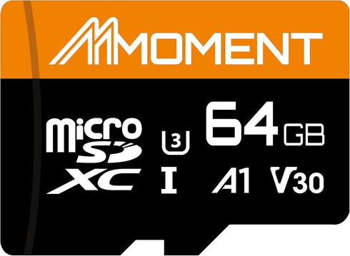 MMOMENT 64GB Micro SDXC Card - A1, UHS-I, U3, V30, Class10, Read Speed Up to 95 MB/s, SD Adapter Included