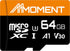 MMOMENT 64GB Micro SDXC Card - A1, UHS-I, U3, V30, Class10, Read Speed Up to 95 MB/s, SD Adapter Included