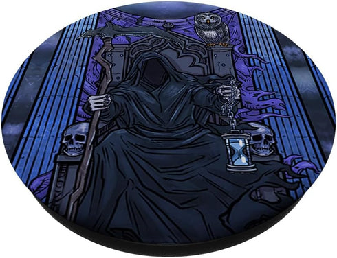 Justice Tarot Card Grim Reaper Halloween Gothic Witch PopSockets Standard PopGrip