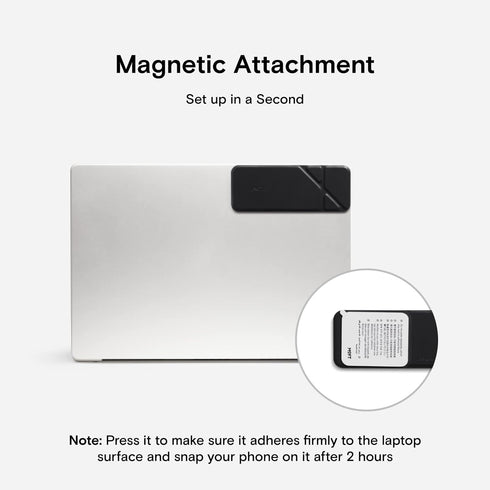 MOFT Magnetic Laptop and iPhone Mount, Foldaway Portable Holder for Dual-Screen Setup, Black
