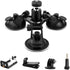 Triple Suction Cup Car Mount with 360 Degree Tripod Ball Head - Camera Suction Mount with 1/4 Threaded Head
