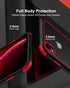 iPhone XR Crystal Clear Case - Multicolor Shockproof Bumpers, Anti-Scratch Hard PC & Soft TPU Frame - Black/Red