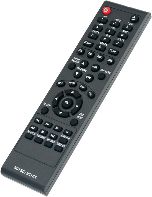 NC180UH NC184UH NC180 NC184 Replace Remote Control for Funai DVD VCR ZV427FX4, Sanyo DVD Recorder VCR