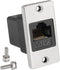 QIANRENON RJ45 Rectangular Panel Network Adapter, Cat6A RJ45 Female to Female, Mounting Network Shield Socket