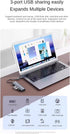 HBFQMDJLX 6-in-2 3.2 3 3.2 3.2,1000Mbps RJ45, USB Hub Docking Station, USB Ports, Gigabit Ethernet, USB-C Power