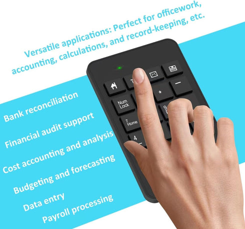 Wireless Number Pad with Battery, 23 Keys Numeric Keypad for Laptop, PC, Notebook, Desktop, Surface Pro