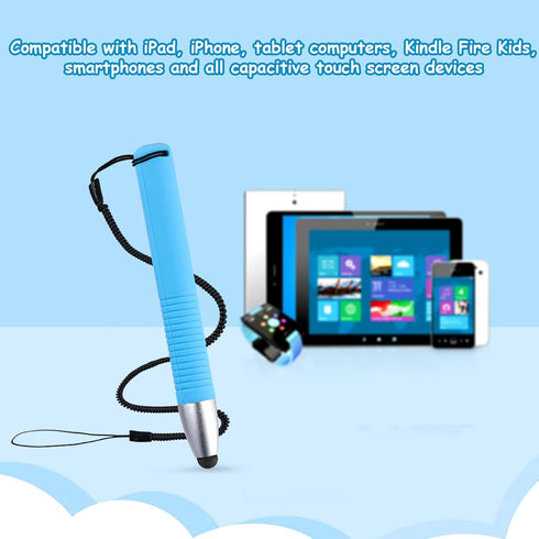 Kid-Friendly Stylus Pens for Touch Screens, Capacitive Stylus Pen with Tether for iPad, iPhone, Tablet, Smartphones