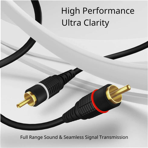 TNP RCA Cables 12ft - Gold Plated 2RCA Male to 2RCA Male Stereo Audio Cable for Home Theater