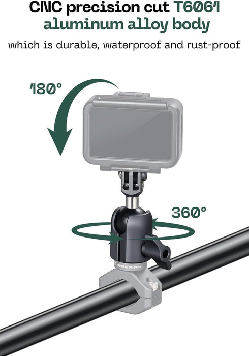 FANAUE 1" Action Camera Universal Ball Adapter with Handlebar Clamp Mount U-Bolt Base,B Size Ball Compatible Gopro Hero