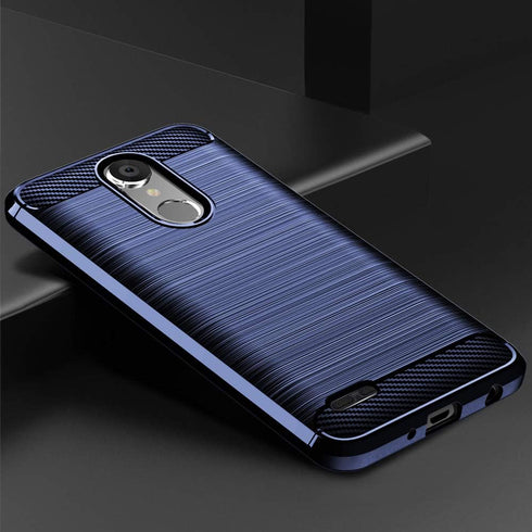Slim Thin Soft Flexible TPU Carbon Fiber Shockproof Texture Protective Cover for LG Aristo 2, Compatible with LG