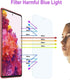2 Pack Anti Blue Light Tempered Glass Screen Protector for Samsung Galaxy S20 FE, 9H Hardness