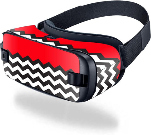 MightySkins Skin Compatible with Samsung Gear VR (2016) Wrap Cover Sticker Skins Red Chevron