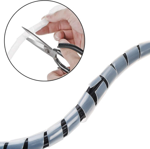 50Ft XHF 1/4" Clear Spiral Cable Wrap, 6mm, for Computer Electrical Wire Organizer Sleeve, RoHS