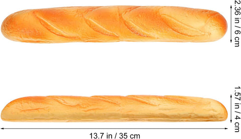 13.77 Inch TOYANDONA Artificial Bread Pu Simulation Bread Model Fake Baguette Loaf Photo Prop for Kitchen Bakery