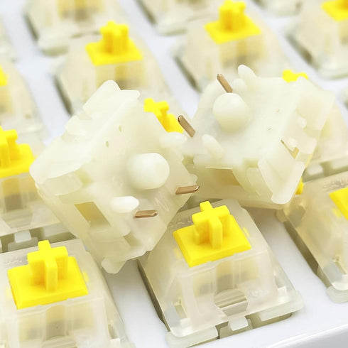 DRAOZA Gateron Milky Yellow Pro, 5 Pin Switches Pre-Lubed for MX Mechanical Gaming Keyboard (36pcs Milky Yellow)