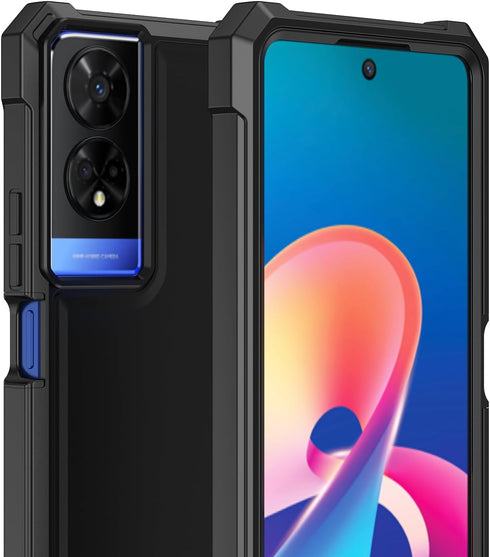 360 Full-Body Soft TPU Bumper Case for TCL 50 XE with Tempered Glass Screen Protector, Shockproof Protective Cover,