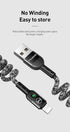 mcdodo Anti Winding Cable, LED Coiled Cord Nylon Braided Sync Charge USB Data 6FT/1.8M Cable (Black)