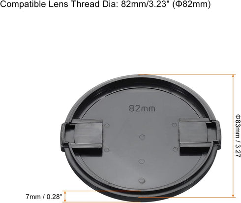 PATIKIL Camera Lens Cap, 4 Pack Sides Pinch Front Lens Cover with Microfiber Cleaning Cloth for 82mm Thread Universal DSLR Lenses for Nikon, for Fujifilm, for Pentax, for Leica