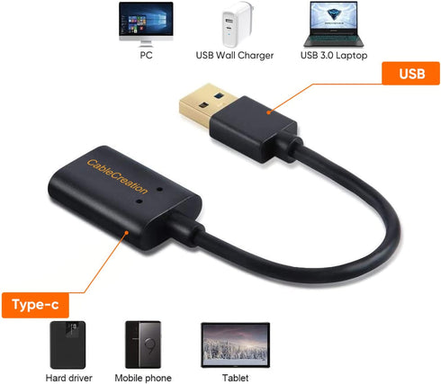 CableCreation USB 3.1 USB C Female to USB Male Adapter, 5Gbps USB to USB C Adapter for Laptops Logitech StreamCam