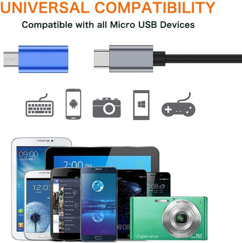 JXMOX USB C to Micro USB Adapter, 4-Pack, Type C Female to Micro USB Male Connector for Samsung Galaxy