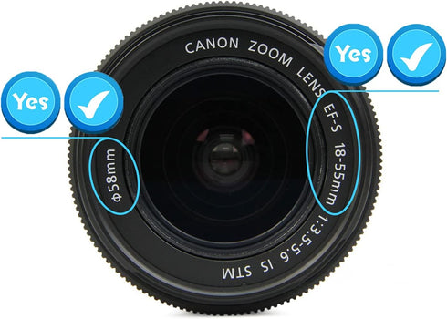 58mm Lens Cap Cover for Canon EF-S 18-55mm f/3.5-5.6 IS II/STM, Compatible for EOS Rebel T7 T6 T5 T8i & More