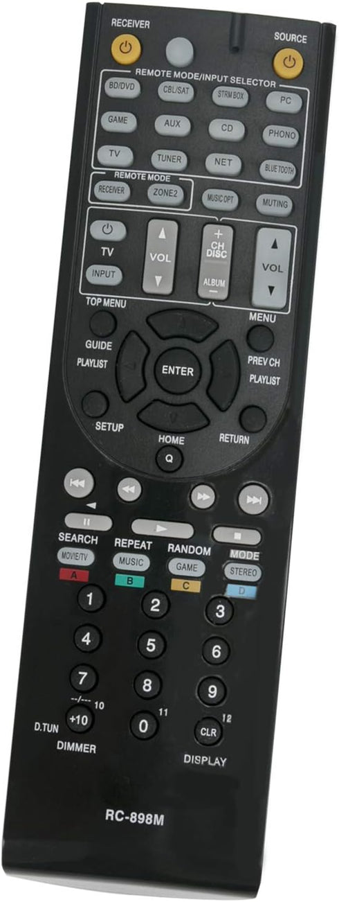 New RC-898M Remote Compatible with Onkyo AV Receiver TX-NR646 TX-NR747 TX-NR545